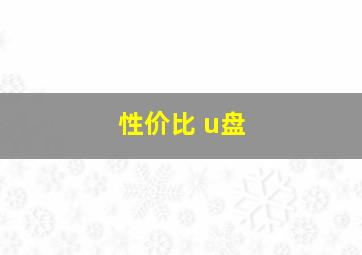 性价比 u盘